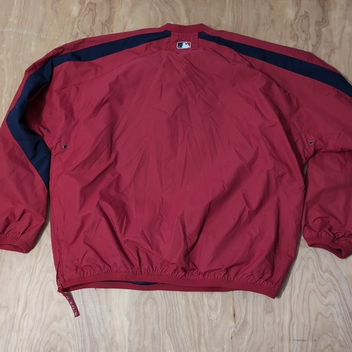 Giacca St Louis Cardinals Dugout Majestic autentica taglia L 1/4 zip nylon rosso - Foto 8 di 8