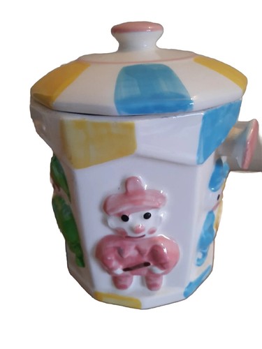 Vintage Japan Clown Circus Cookie Jar 7" - Picture 5 of 9
