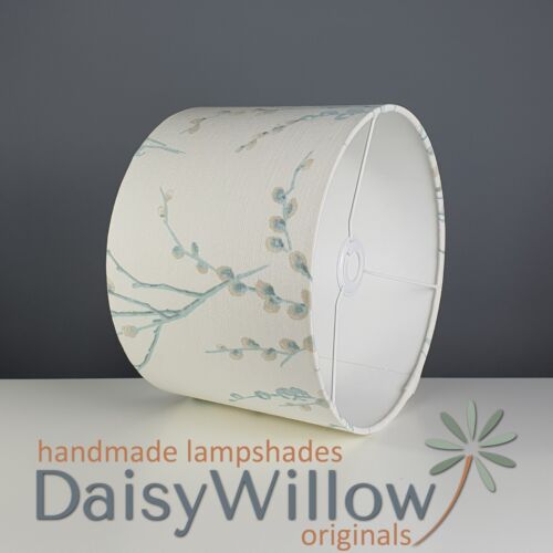 Lampshade in Laura Ashley Pussy Willow Off White Duck Egg Fabric Handmade - Picture 7 of 11