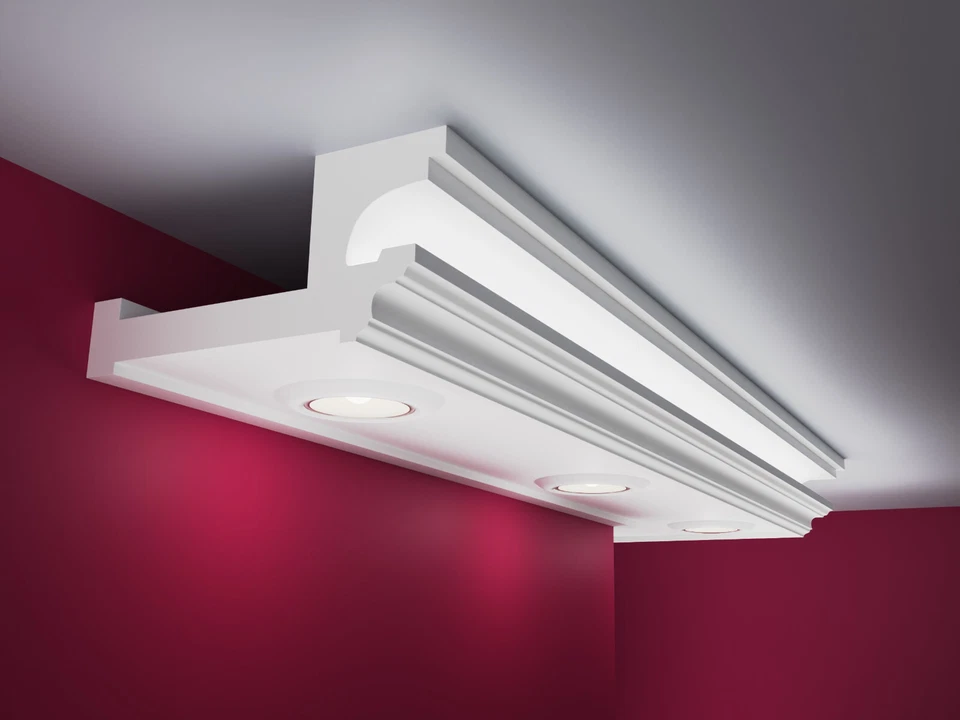 Baguettes en stuc ELHARE spot profil LED bande éclairage indirect lumière XPS... - Photo 2/4