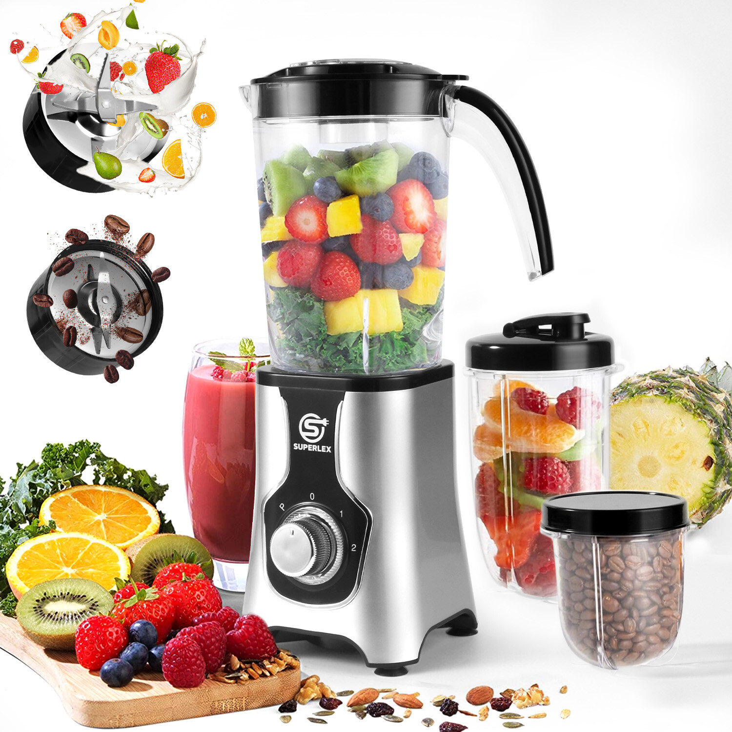Electric Blender Coffee Grinder Smoothie Maker Juicer Mixer Food
