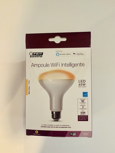 Feit Electric Smart BR30 LED WiFi Bulb, 2700K Soft White, Dimmable / NEW - Picture 1 of 4