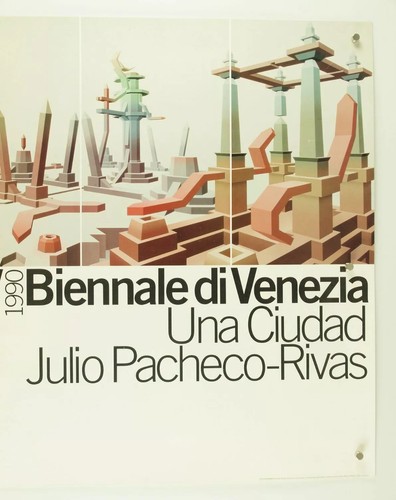 vtg rare 1990 VENICE BIENNALE poster ~ Julio Pacheco Rivas, Venezuela ~ 38x24" - Picture 3 of 12