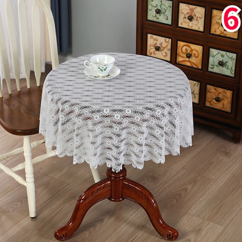 Dentelle Vintage Rond Nappe Floral Maille Creux Sortie Housse Tapis Décor Maison - Afbeelding 1 van 11