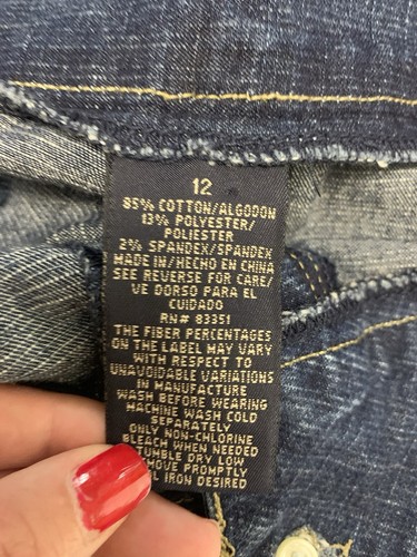 Y2K Route 66 Womens Blue Jeans Size 12 Stretch Fit Boho Fairy Vtg Gypsy Coquette - Picture 9 of 12