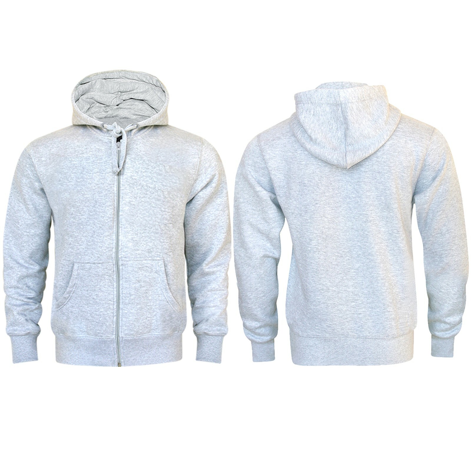 Mens Zip Up Jackets Hoodies Hooded Sweatshirt Fleece Plain Hoody Jumper ...