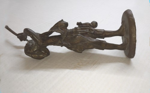 Antique Chinese Bronze Statue Figure, The Bird Hunter, Brown Patina, H 29 cm - Picture 2 of 15