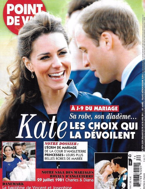 Point De Vue Magazine Kate Middleton Prince William Princess Diana