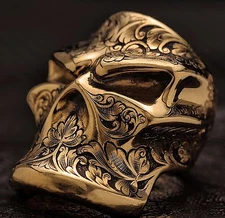 Unique Bronze Paracord Leather Knife Lanyard Beads HANDMADE metal pendant bead