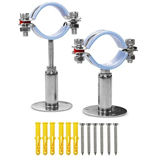 2 Inch Wall Mount Ceiling Mount Pipe Support,2 Pcs Adjustable Stainless Steel...
