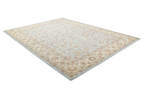 Malika Blue Oriental Oushak Handmade Hand-Tufted 100% Wool Soft Area Rug Carpet - Picture 6 of 9