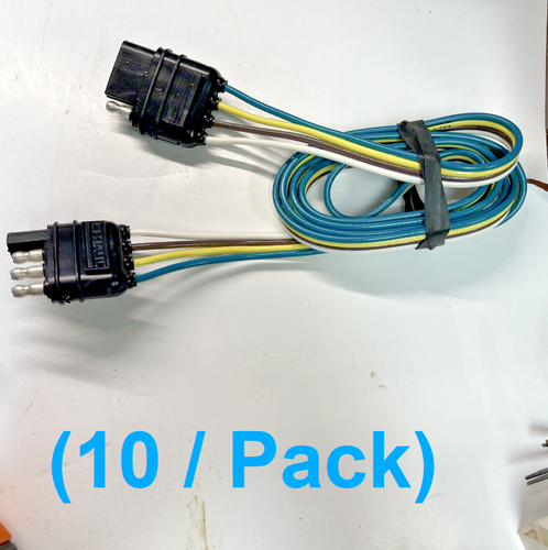 30" inch 4 Pin Flat Trailer Wiring Harness Kit for Trailer Tail Lights (10/Pack) - Picture 1 of 3