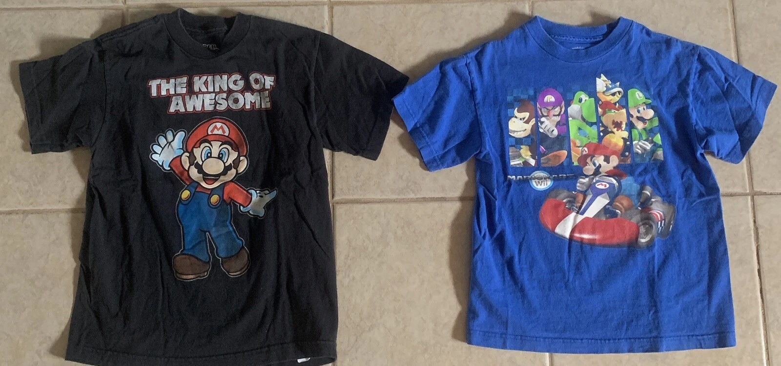 Super Mario Nintendo Shirts Kids Size M Lot Of 2