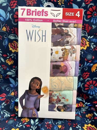Disney Girls' Wish 100% Combed Cotton 7-Pack Underwear - 7 Briefs