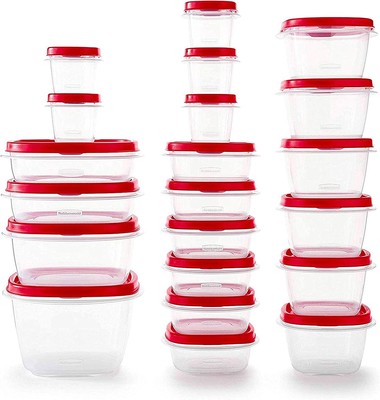 Rubbermaid 42-Piece Food Storage Containers with Lids 42 Piece, Red 