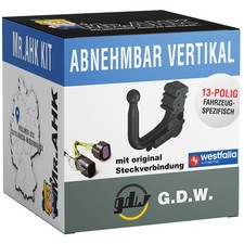 GDW Anhängerkupplung vert. abnehmbar für Peugeot Fließheck 208 ab 19 +13pol spez