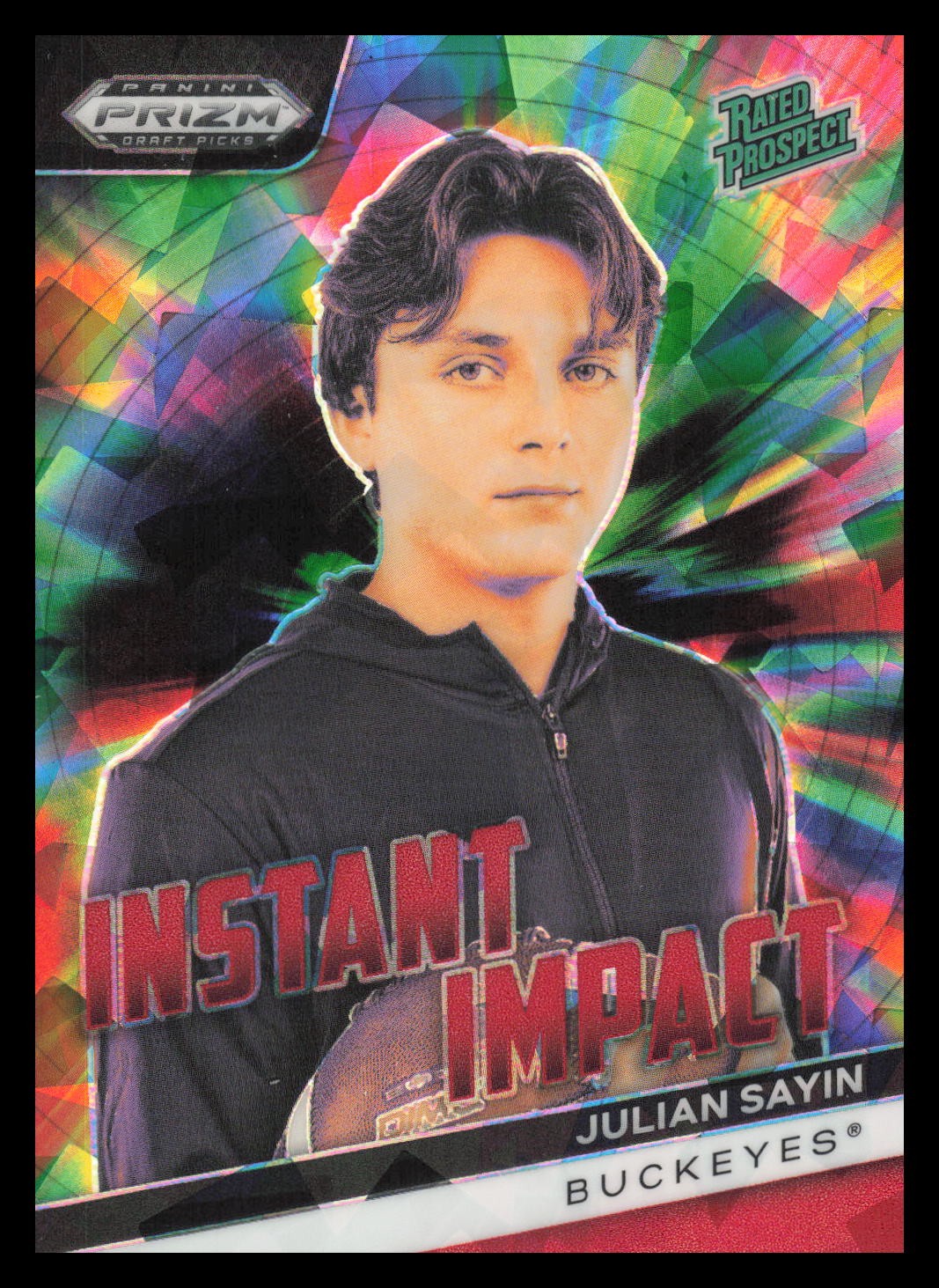 2024 Prizm Draft Picks Instant Impact Red Ice #II-JS Julian Sayin Ohio State