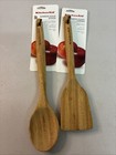 Kitchen Aid Bamboo Salad Serve Kit Solid Spoon Short Turner New Natural Color