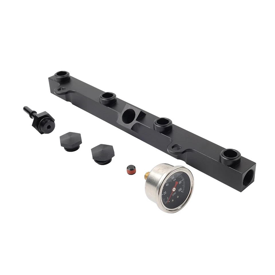 Engine High Flow Fuel Rail with 1/8 NPT Gauge For Honda Acura K-Series RSX Civic Foto 4 de 4