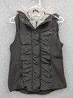 Just Jeans Jacket Vest Womens S / 10 Black Grey Hooded Full Zip Event Warm