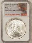 1986 (S) 1 OZ .999 AMERICAN SILVER EAGLE - NGC MS-70 STRUCK AT SAN FRANCISCO