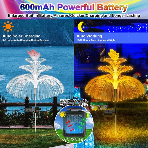 Solar Garden Lights 3 Pack New Upgraded Solar Lights Outdoor Waterproof 3 Lay... - Bild 2 von 7