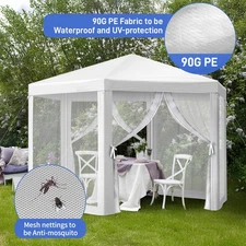 13'x13' Party Canopy Tent Outdoor Tent With 6 Removable Mesh Walls