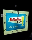Vintage Beer Sign Ballantine Beer Light Up Clock  Newark NJ Jan 28 1960 EUC