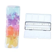  Travel Artist Empty Watercolor Tins Box Palette Paint Case, Medium Colorful