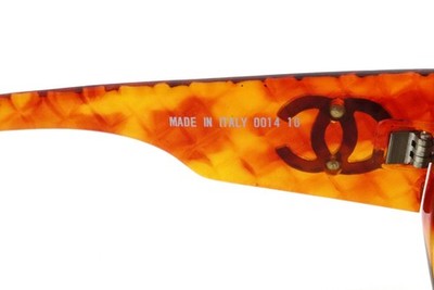 Chanel Vintage Oversized Round Tortoise Shell Sunglasses CC Logo 0014 10 Italy CHANEL 0014 Sunglasses Brown Tortoise Frame Round CC Logo  main image 3