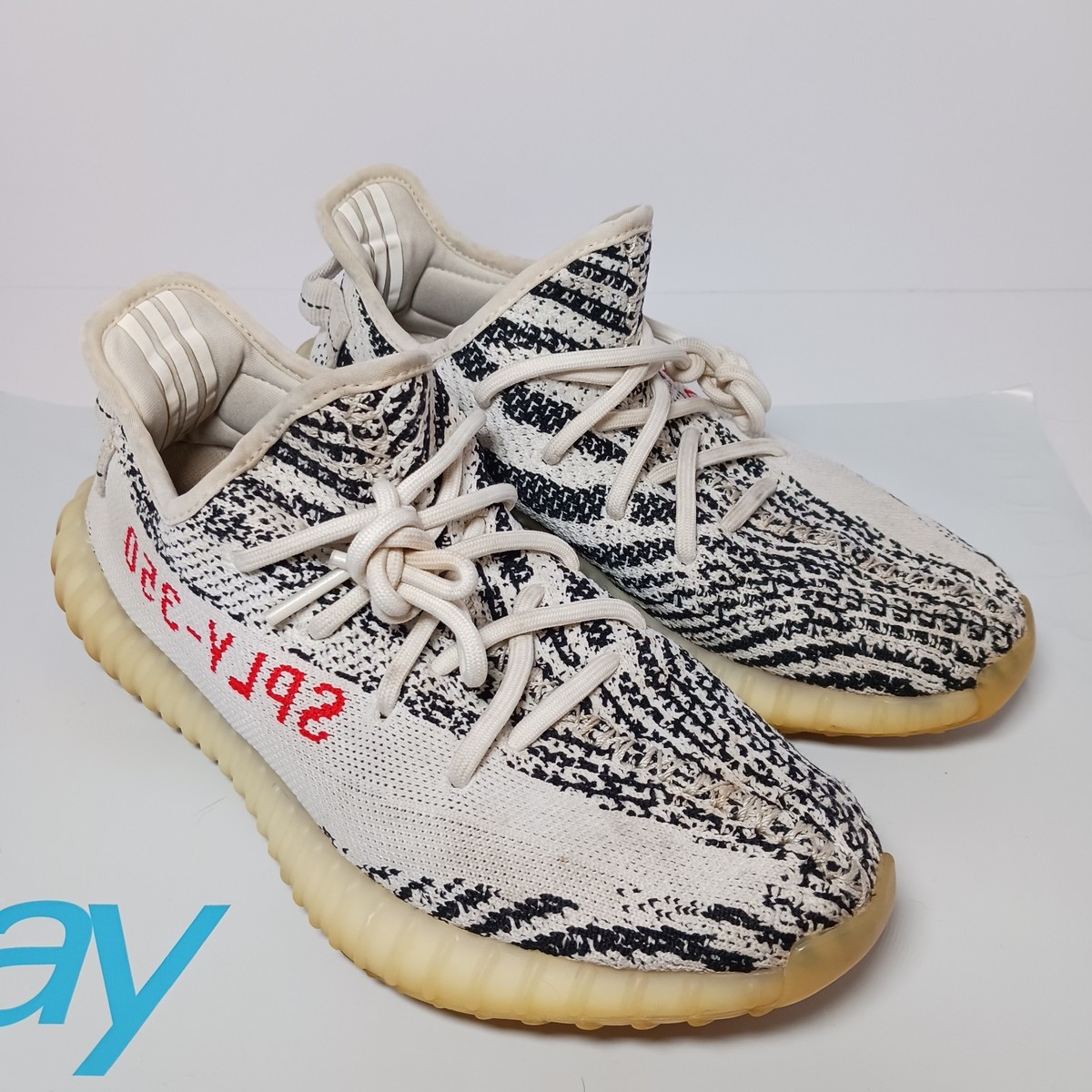 adidas Yeezy Boost 350 V2 Low Zebra Men's Sneakers Size Black/White CP9654