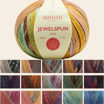 Sirdar Jewelspun Aran 200g Strickgarn Stricken Häkeln Wolle alle Farbtöne Acryl