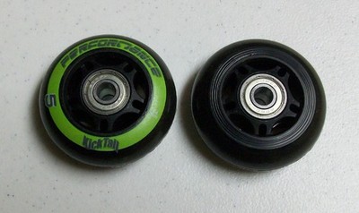 2 Blemished 64mm x 24mm Inline Skate Replacement Wheels w/ 608ZZ 8mm ID Bearings