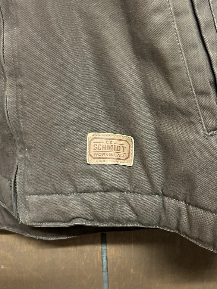 Schmidt Workwear Jacket Mens Medium Brown Sherpa Lined Hooded Full Zip Outdoor - Image 3 of 4