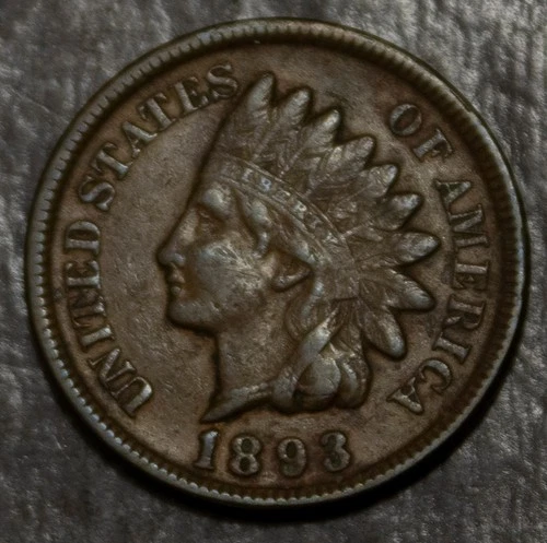 1893  Indian Cent  Choice VF  Lot 2244