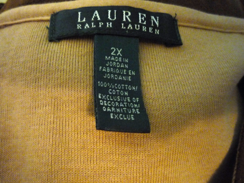LAUREN RALPH LAUREN TOP-HELLBRAUN-GR. 2X--STRICK-DETAILBESATZ KONTRAST-V-AUSSCHNITT-LANGARM - Bild 2 von 7