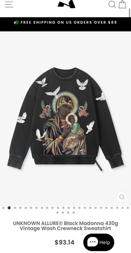 Graphic Crewneck Sweatshirt Herren Large Uknown Allure Black Madonna Noissey EUC - Bild 9 von 9
