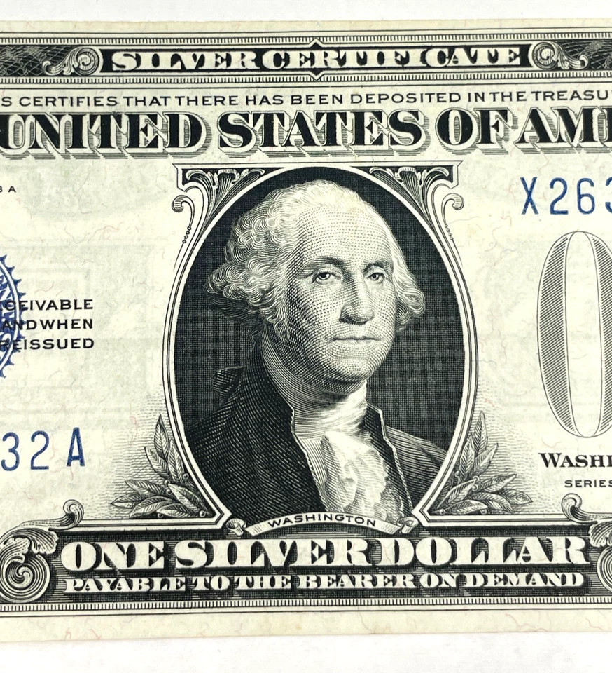 1928A $1 One Dollar BLUE Seal SILVER Certificate FUNNY BACK Crisp Unc Great Note - Image 3 of 4