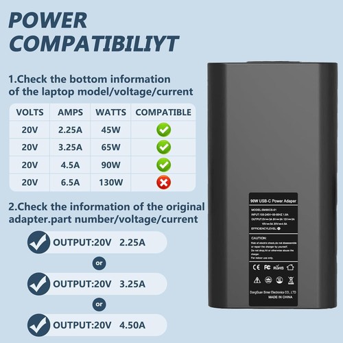 For Dell 90W USB C Type-C Laptop Charger LA90PM170 Latitude 5175 5285 5289 7275 - 第 6/7 張圖片