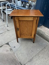 Bedside Cabinet On Legs Solid Oak And Veneer 1 Door Vintage Old