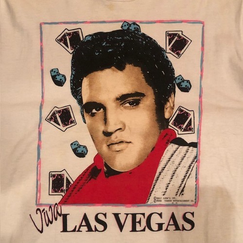 Elvis Presley '89 Viva Las Vegas Vintage Men’s T Shirt Single Stitch White Sz XL - Picture 8 of 13