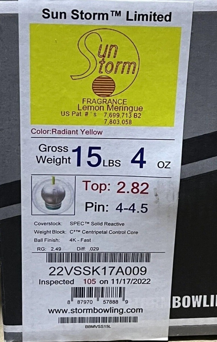 Storm Sun Storm Limited 15 lb Bowling ball New in Original