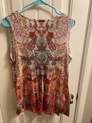 Blusa Apt 9 Top L Estilo Sublimación Manga Tanque Camisa Grande Estrás Lg - Imagen 5 de 5
