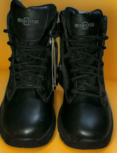 New Sz 7 Interceptor Women's Work Zippered 6" Soft Toe Tactical Boots Black - Picture 1 of 15