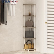 Corner Display Rack Freestanding 5 Tier Shelf Unit Easy Assembly Indoor Storage