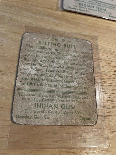 1933 , Goudey Indian Gum Card, # 38, of Series 192, “More Cards”, Poor ? - Picture 6 of 6