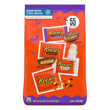 Reese's Assorted Flavored Snack Size Peanut Butter Halloween Candy Bag 55 Pieces