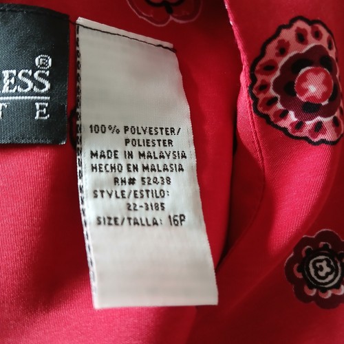 Sag Harbor Dress Red Sleeveless Bandana Sz 16p Casual Summer Travel Office - Picture 6 of 7