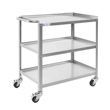 Hally Stainless Steel Utility Cart 3 Tier NSF Commercial Heavy Duty Metal Mob...