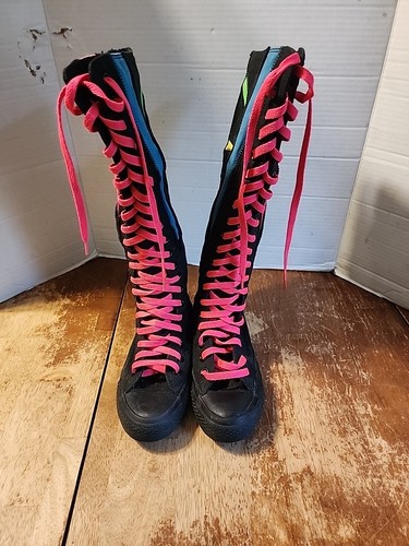 Vintage Knee High Converse Rare Womens Size 6 Multicolor Zippers 2006 EUC Y2K - Picture 2 of 9
